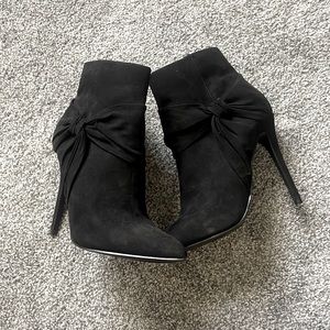 Black velvet booties